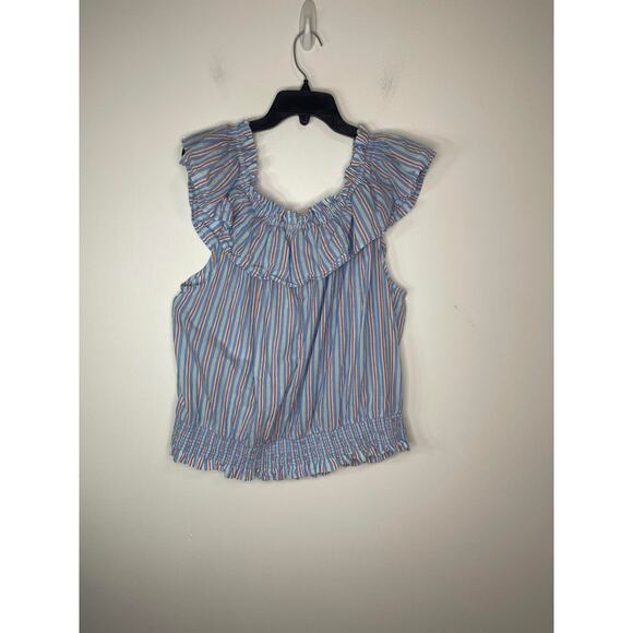 A New Approach ANA blouse shirt women's XXL 2XL plus size chambray blue striped - Picture 10 of 14